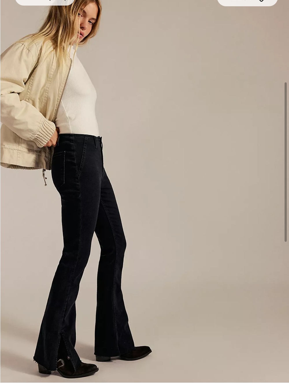 We The Free Level Up Slit Slim Flare Jeans